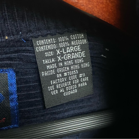 Vintage Corduroy Navy Blue Zip Up Shacket Oversized Baggy Jacket Streetwear Mens - Picture 15 of 16